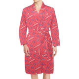 Skate Board Pattern Print Design 01 Men's Long Sleeve Belted Night Robe