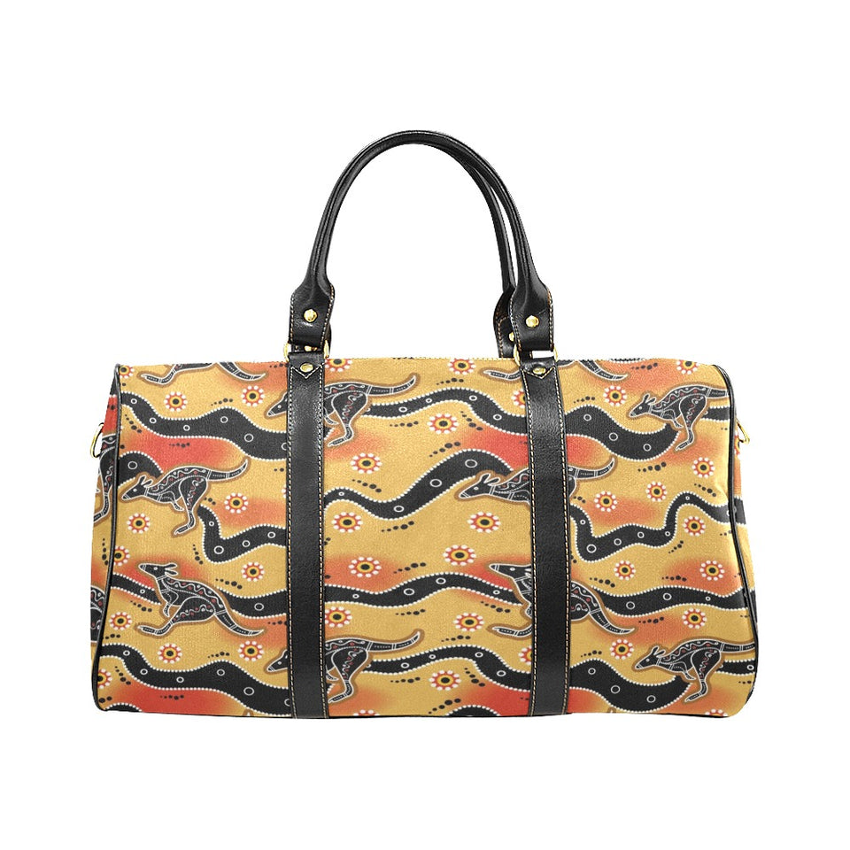 Kangaroo Australian aboriginal art pattern Travel Bag
