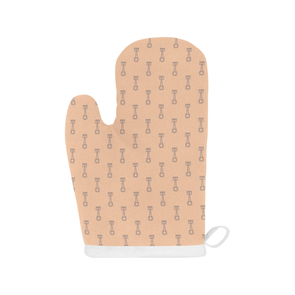 Engine Piston Cream Background Pattern Design 04 Heat Resistant Oven Mitts