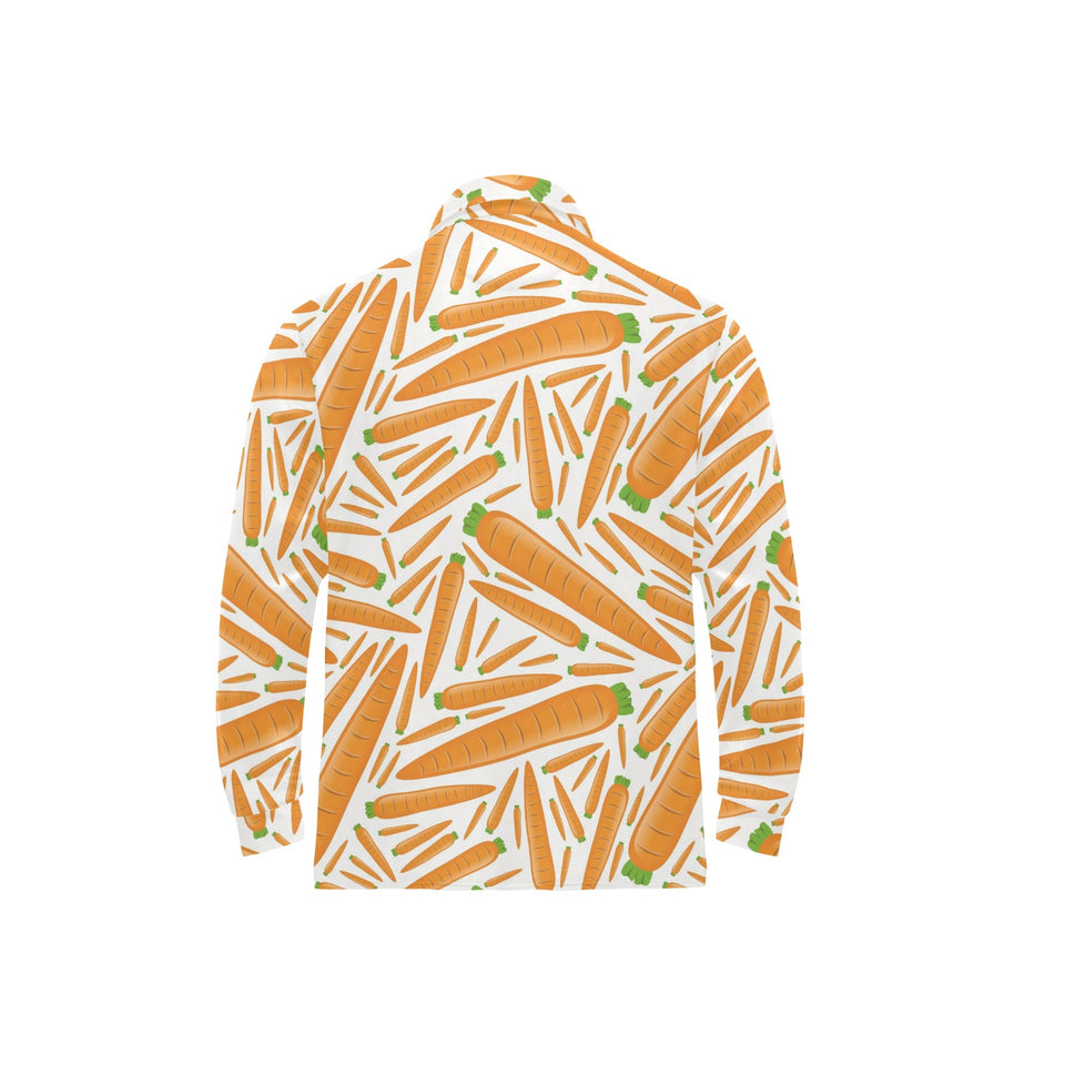 Carrot Pattern Print Design 02 Men's Long Sleeve Polo Shirt