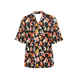 Goldfish Pattern Print Design 03 Women's All Over Print Hawaiian Shirt