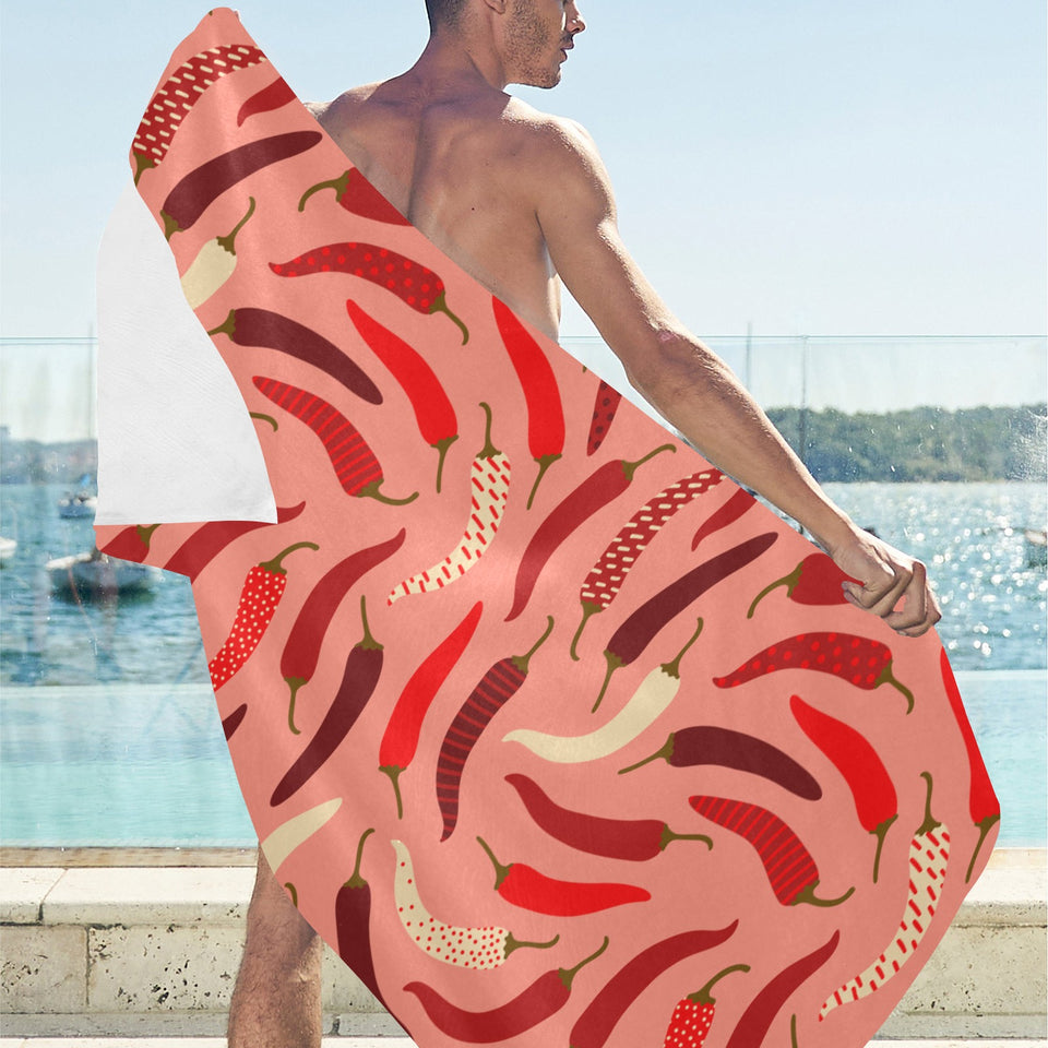 Beautiful Chili peppers pattern Beach Towel