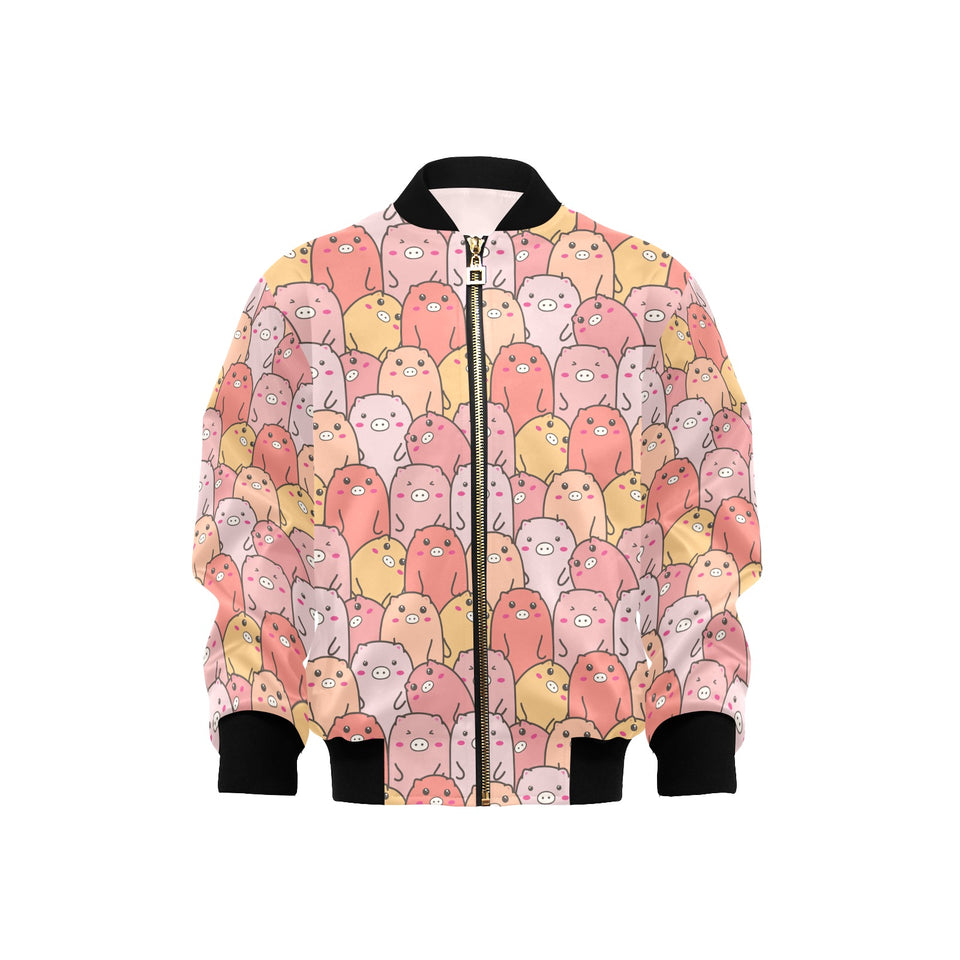 Pig Pattern Print Design 04 Kids' Boys' Girls' Bomber Jacket