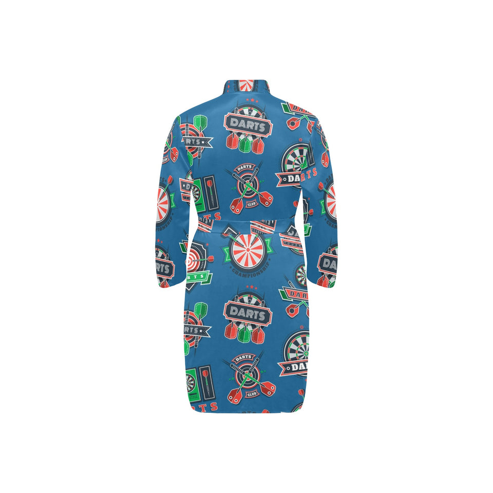 Darts Pattern Print Design 02 Men's Long Sleeve Belted Night Robe