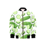 cucumber whole slices pattern Kids' Boys' Girls' Bomber Jacket