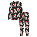 Christmas Pugs Santa_s red cap pattern Women's All Over Print Pajama Set