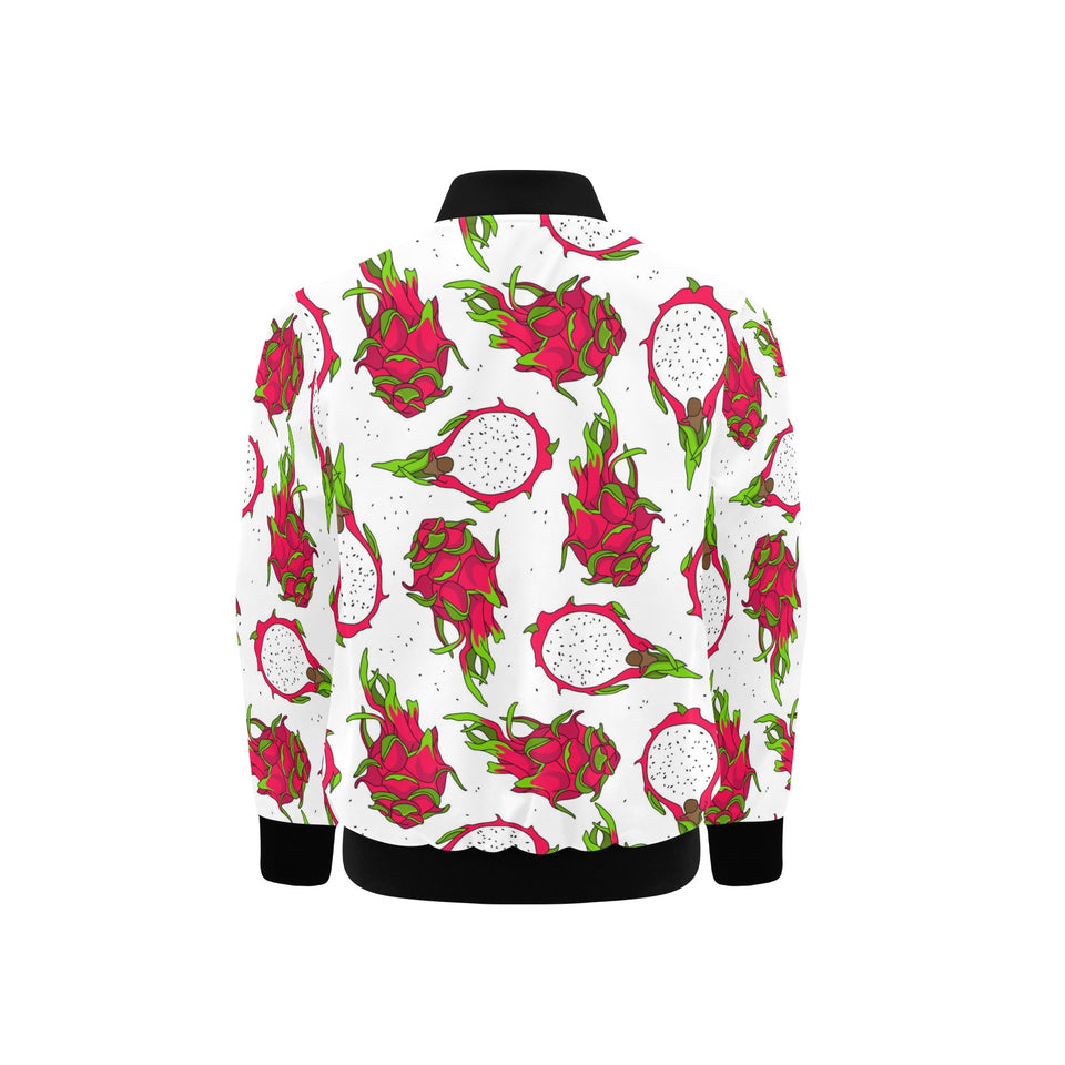 dragon fruits white background Kids' Boys' Girls' Bomber Jacket