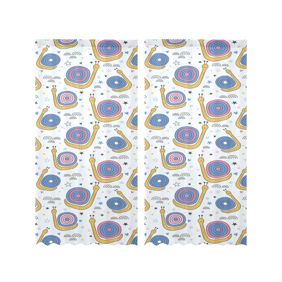 Snail Pattern Print Design 05 Gauze Curtain