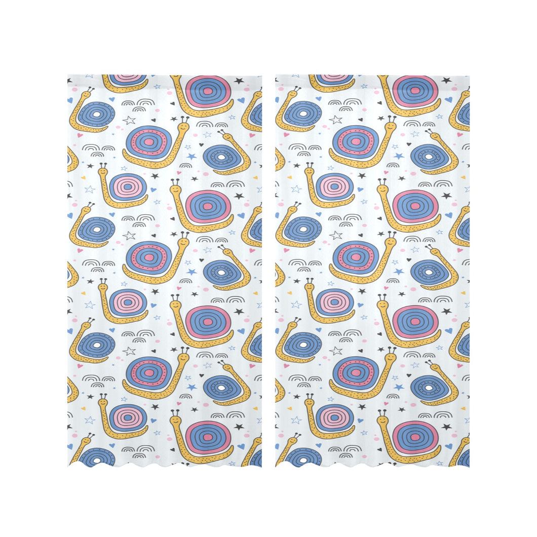 Snail Pattern Print Design 05 Gauze Curtain