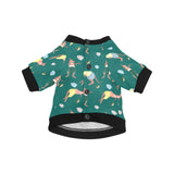 Kangaroo leaves pattern All Over Print Pet Dog Round Neck Fuzzy Shirt