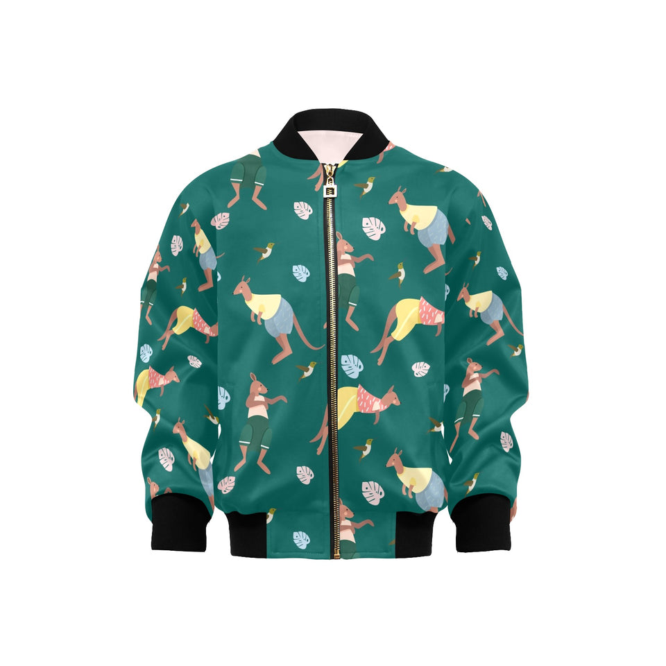 Kangaroo leaves pattern Kids' Boys' Girls' Bomber Jacket