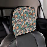 Gear Pattern Print Design 05 Car Headrest Cover