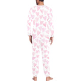 Watercolor pink heart pattern Men's All Over Print Pajama