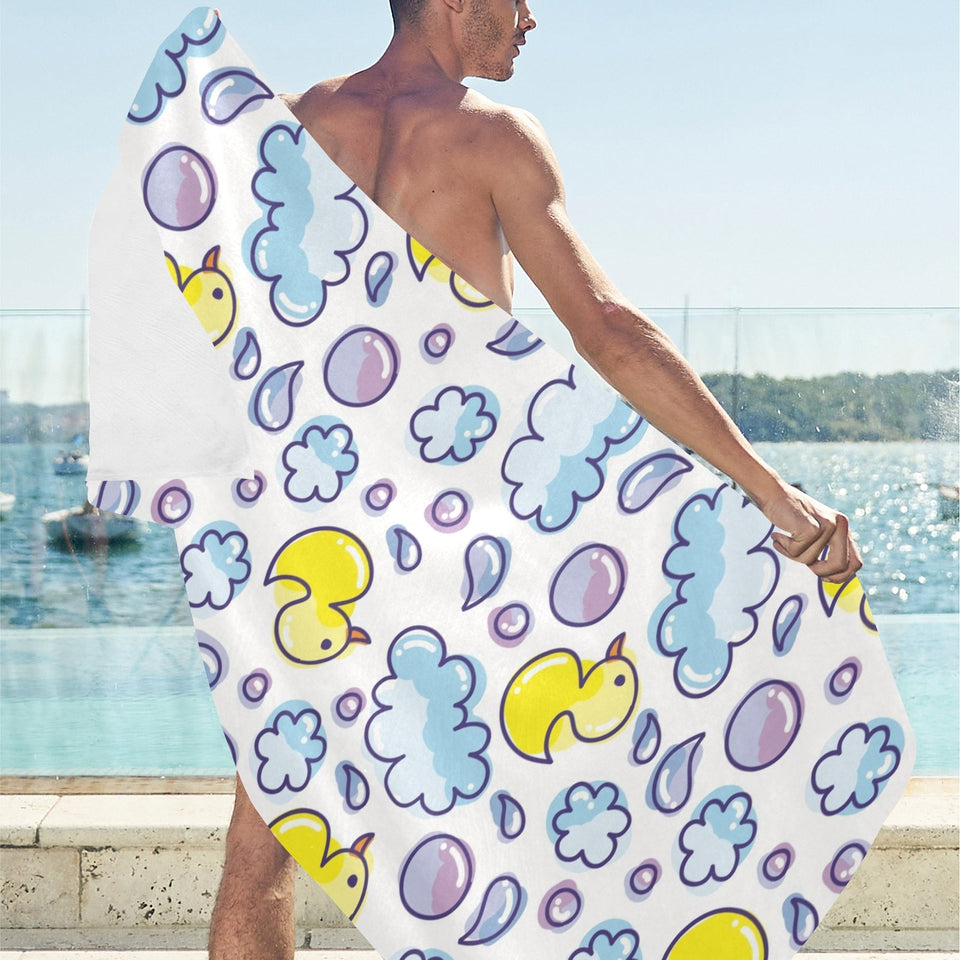 Duck Pattern Print Design 01 Beach Towel