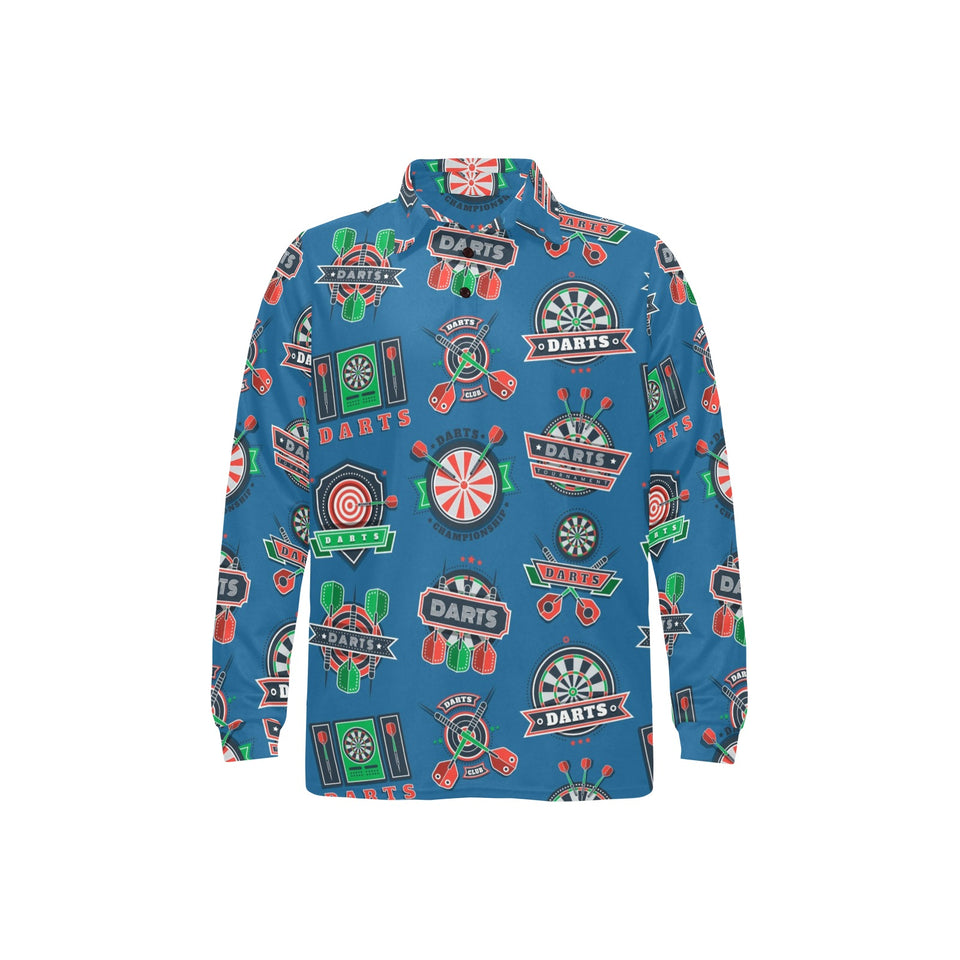 Darts Pattern Print Design 02 Men's Long Sleeve Polo Shirt