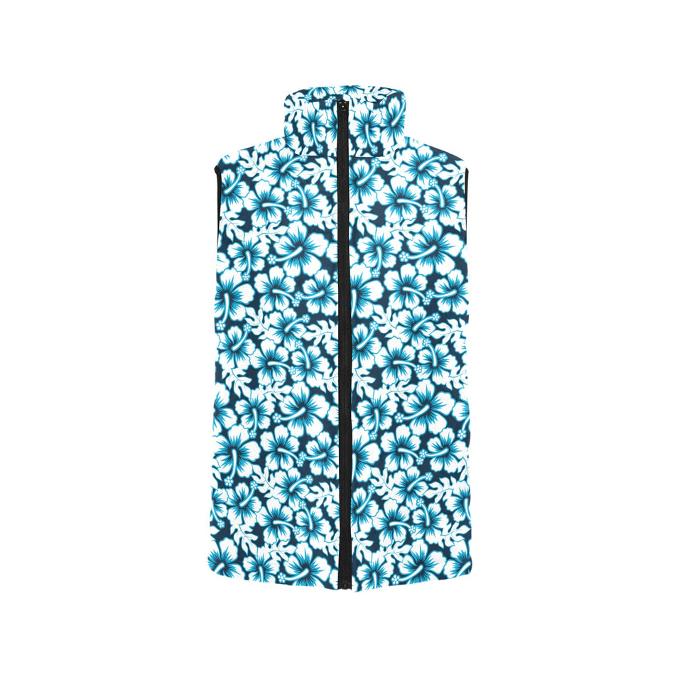 Hibiscus Pattern Print Design 04 Women's Padded Vest