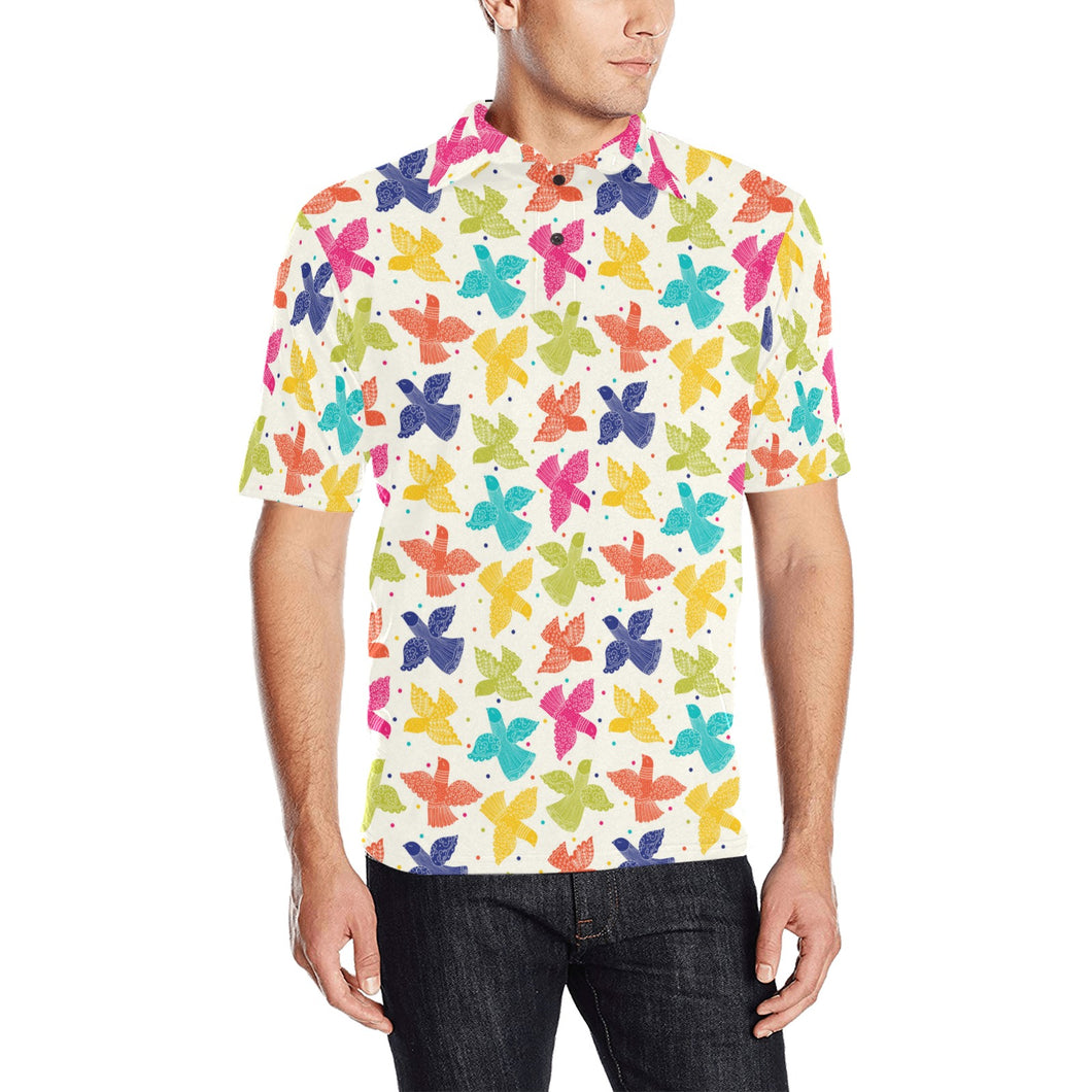 Pigeon Pattern Print Design 01 Men's All Over Print Polo Shirt