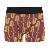 Hand drawn gold saxophone red background Men's All Over Print Boxer Briefs Men's Underwear