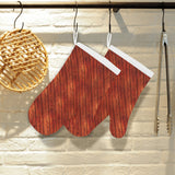 Wood Printed Pattern Print Design 03 Heat Resistant Oven Mitts