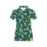 Lime ice flower pattern Women's All Over Print Polo Shirt