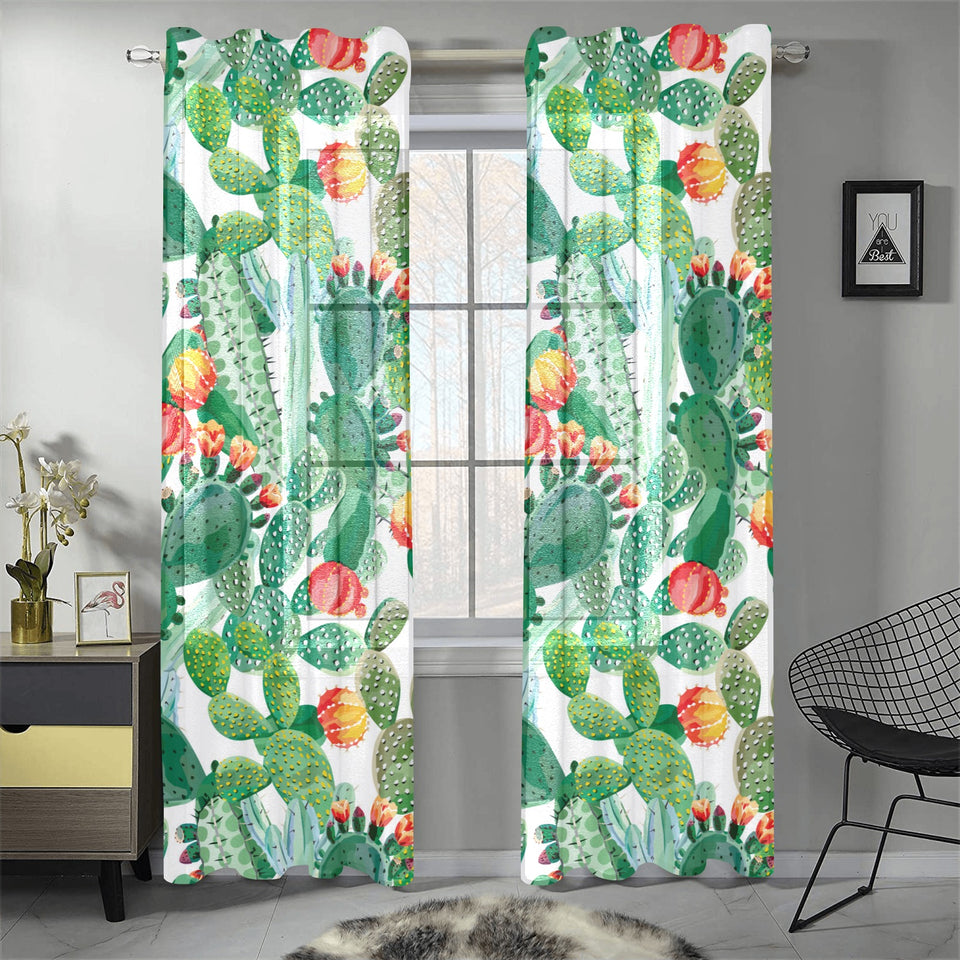Cactus design pattern copy Gauze Curtain