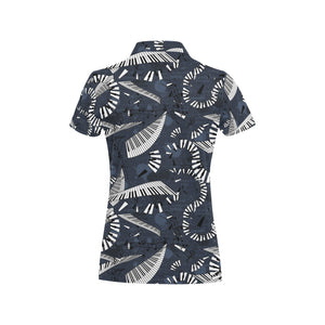 Piano Pattern Print Design 02 Women's All Over Print Polo Shirt