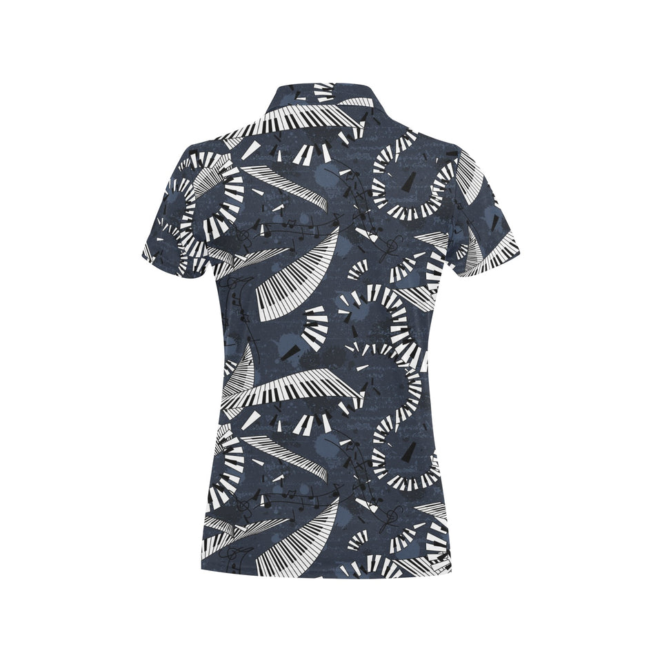 Piano Pattern Print Design 02 Women's All Over Print Polo Shirt