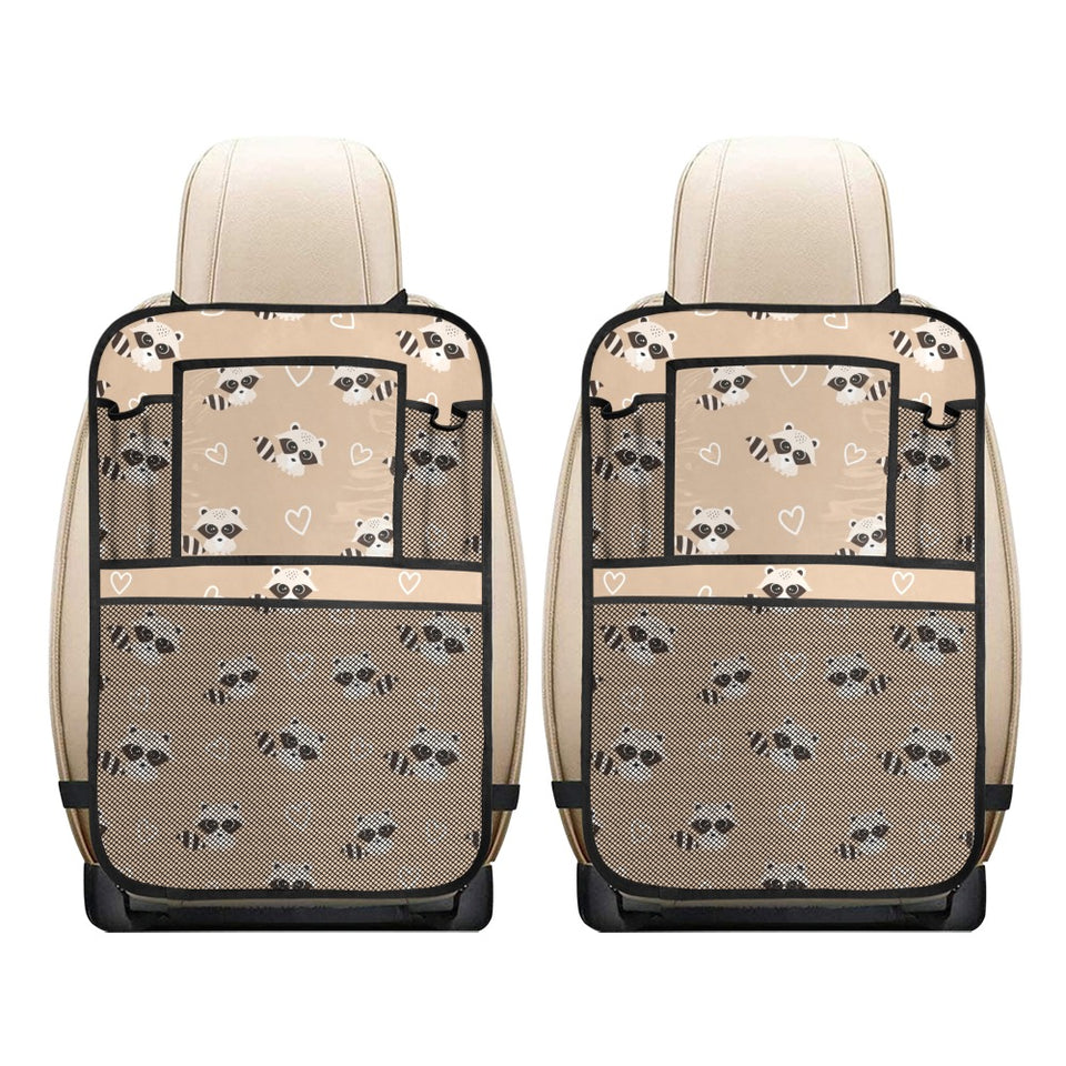 Cute raccoon heart pattern Car Seat Back Organizer