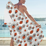 Ladybug Pattern Print Design 05 Beach Towel