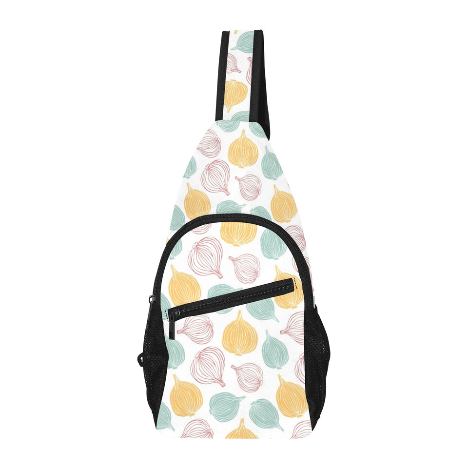 colorful onions white background All Over Print Chest Bag