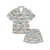 Beautiful deers Winter Christmas Kids' Boys' Girls' V-Neck Short Pajama Set