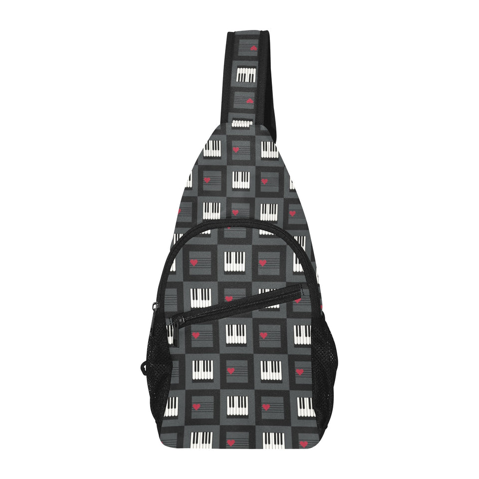 Piano Pattern Print Design 05 All Over Print Chest Bag