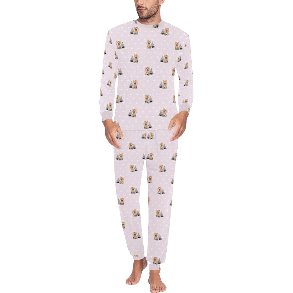 Yorkshire Terrier Pattern Print Design 02 Men's All Over Print Pajama
