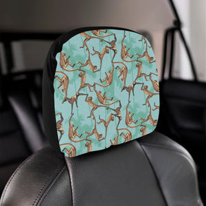 Monkey Palm tree background Car Headrest Cover