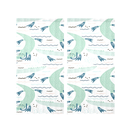 Crocodile diver pattern Gauze Curtain