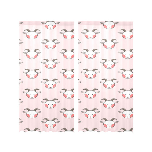 Cute goat pattern Gauze Curtain