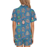 Darts Pattern Print Design 02 Women's V-Neck Short Pajama Set
