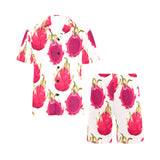dragon fruits design pattern Men's V-Neck Short Pajama Set