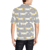 Cute dachshund dog pattern Men's All Over Print Polo Shirt