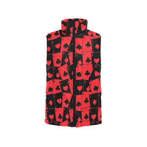 Casino Cards Suits Pattern Print Design 02 Men's Padded Vest
