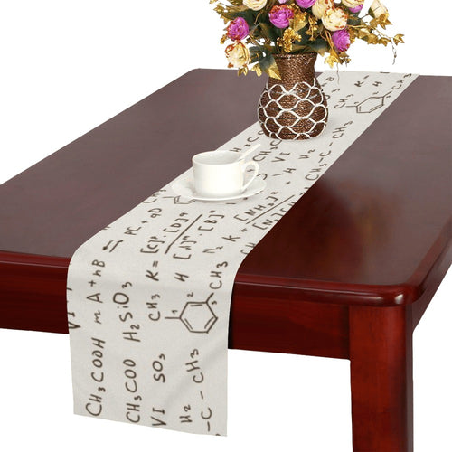 Chemistry Periodic Table Pattern Print Design 04 Table Runner