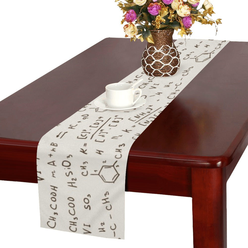 Chemistry Periodic Table Pattern Print Design 04 Table Runner