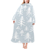 Christmas tree winter forest pattern Blanket Robe with Sleeves
