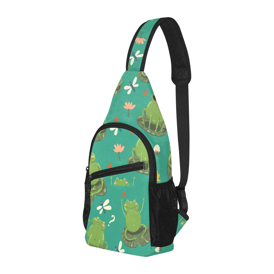 Cute frog dragonfly design pattern All Over Print Chest Bag