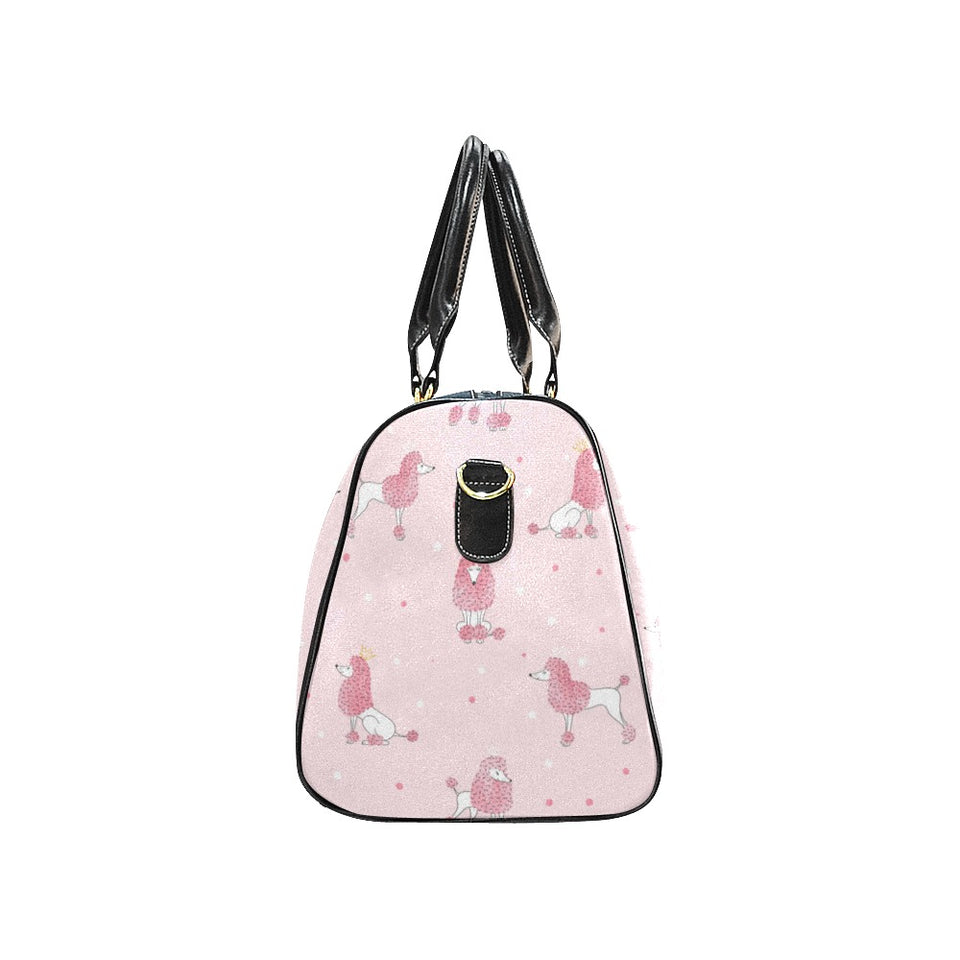 Poodle dog pink color theme Travel Bag