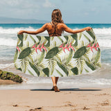 heliconia pattern Beach Towel