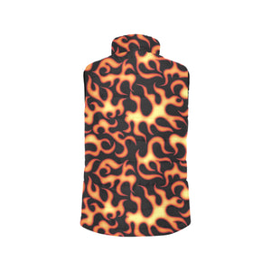 Fire flame dark pattern Men's Padded Vest