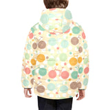 Bicycle Pattern Print Design 01 Kids' Boys' Girls' Padded Hooded Jacket