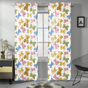 Teddy Bear Pattern Print Design 01 Gauze Curtain