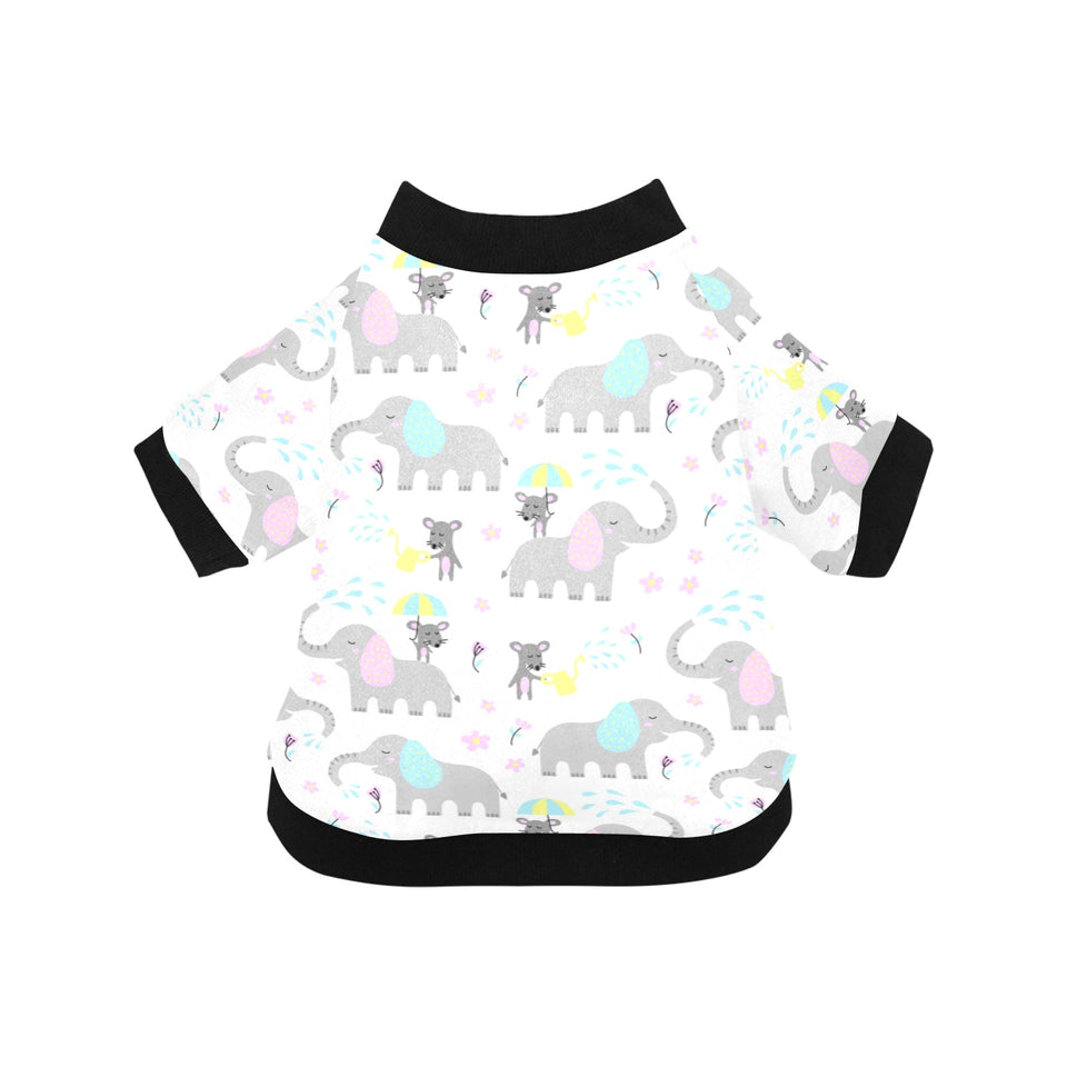 Cute elephant mouse pattern All Over Print Pet Dog Round Neck Fuzzy Shirt